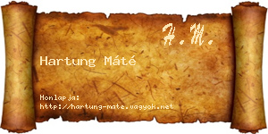 Hartung Máté névjegykártya