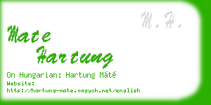 mate hartung business card